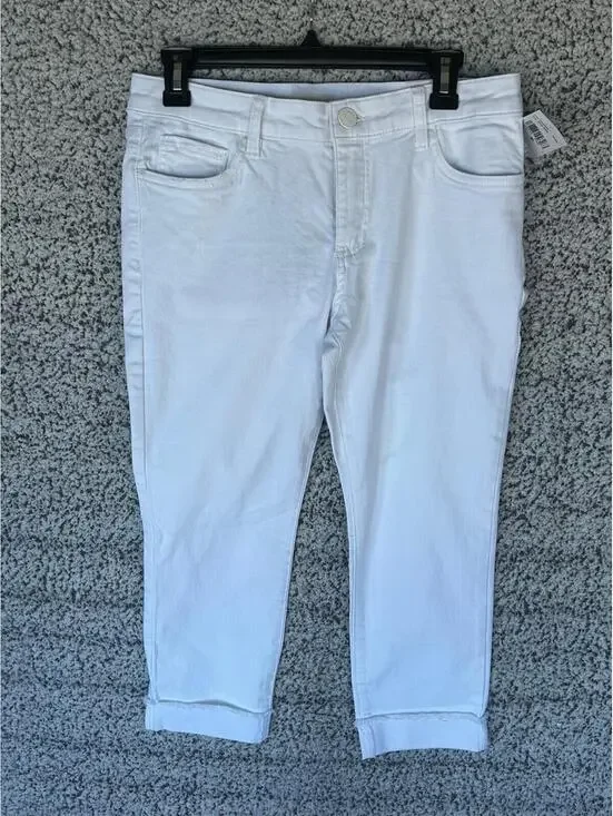 Kut From the Kloth Women’s White Amy Crop Straight Leg Jeans Size 6P NWT - Picture 1 of 5